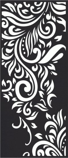 Floral Damask Seamless Panel CDR File