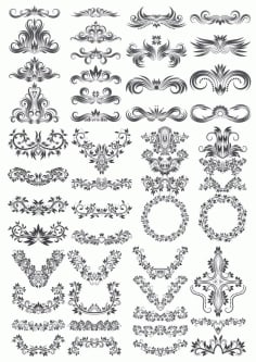 Floral Decor Elements Collection Free CDR Vectors File