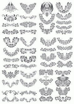 Floral Decor Vector Set Free CDR Vectors File