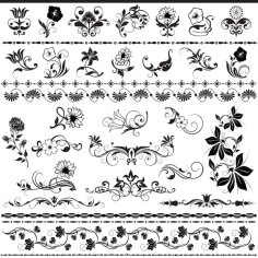 Floral Decorative Elements Free Vector File