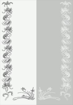 Floral Design Sandblast Pattern Room Dividers and Background Screens Panel Laser Cut CDR File