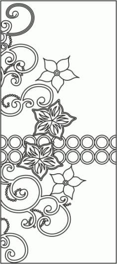 Floral Design Wardrobe Door Vector free CDR Vectors File