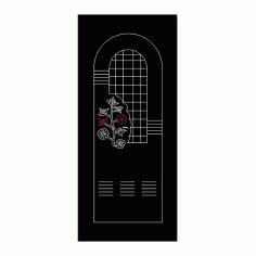 Floral Door Panel Design DXF File