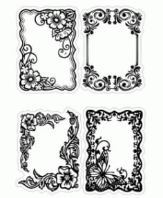 Floral Frame For Print Or Laser Engraving Machines Free Vector CDR File