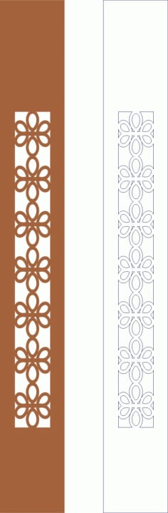 Floral Jali Strips Laser Cut CDR File