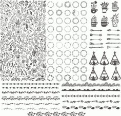 Floral Kit Handdrawn Free CDR Vectors File