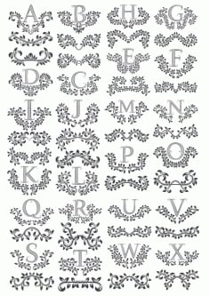 Floral Letters CDR File