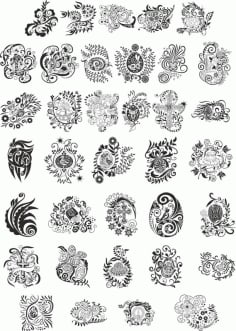 Floral Motif Pack CDR File