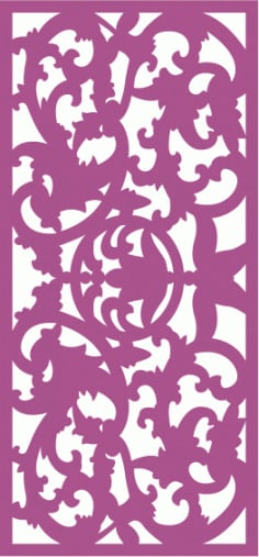 Floral Parition For Living Room Panel CDR File