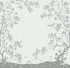 Floral Sand Blasting Vector Art Room Divider and Background Screen Panels Laser Cut CDR File