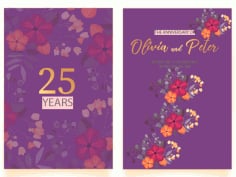 Floral Wedding Anniversary Invitation Vector File