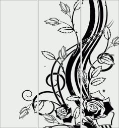 Floral Wide Panel Laser Cut CDR File