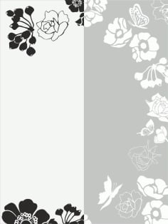 Flower Sandblast Pattern Room Dividers and Background Screens Panel Laser Cut CDR File