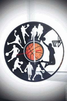 Football Modern Wall Clock Frame Design DXF File