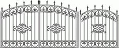 Forged Gates Sketch Vector Laser Cut CDR File