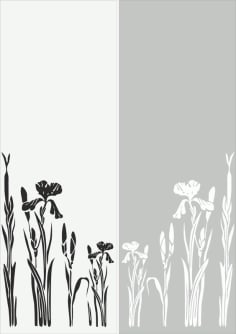 Garden Sandblast Pattern Room Divider and Background Screen Panels Laser Cut CDR File