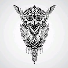 Geometric Owl Vector Free CDR File