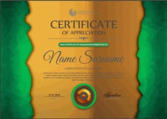 Green Certificate of Appreciation Template And Geometric Shape Illustrator Vector File