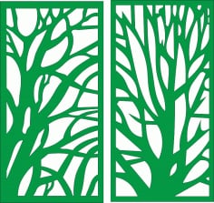 Green Double Vertical Banner Laser Cut CDR File