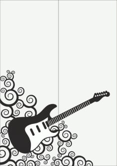 Guitar Sandblast Pattern Laser Cut CDR File