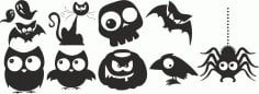 Halloween Silhouette Vectors Free Download Vector CDR File