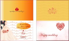 Happy Wedding Invitation Card Design Free Vector