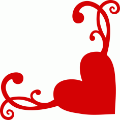 Heart Flourish Corner Free CDR Vectors File