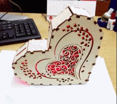 Heart Light Box CNC Laser Cutting Free CDR Vectors File