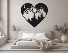 Heart Living Room Wall Decor Ideas CDR Vectors File