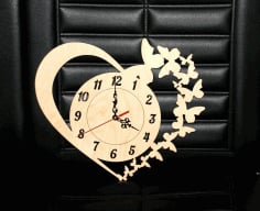 Heart Shape CNC Clock Plans Free CDR File