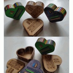 Heart Wood Box Flat DXF File