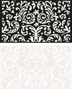 Horizontal Digital Seamless Pattern Laser Cut CDR File