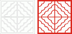 Horizontal Double Tile Motif Seamless Laser Cut CDR File