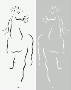 Horse Sandblasting Laser Cut Screen Panel CDR File