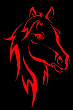 Horse Stencil Animal Face Sticker Silhouette Free Vector File