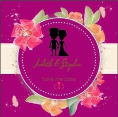 Illustration of A Wedding Invitation with Floral Decoration Free Vector