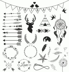 Indians Decoration Set Free CDR Vectors File