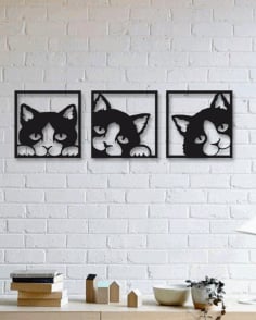 Interior Wall Decor Cat Laser Cut CDR File