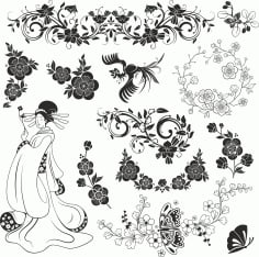 Japan Vector Ornament Free CDR Vectors File