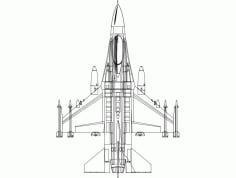 Jet Aircraft Outline Silhouette Free DXF File