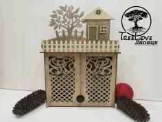 Key Cabinet Wooden Key Holder Box Wall Mounted Laser Cut CDR File