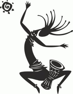 Kokopelli Figure Dancing Vector Design DXF File