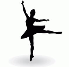 Lady Ballerina Silhouette CDR Vectors File