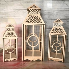 Lantern Candlestick Lamp Laser Cut CDR File