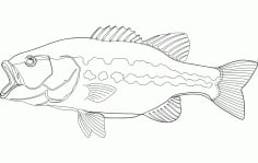 Largemouth bass Fish CNC Router Free DXF File