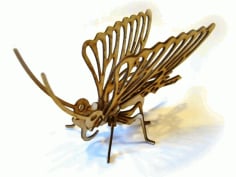 Laser Cut 3D Puzzle Butterfly CDR Vectors File