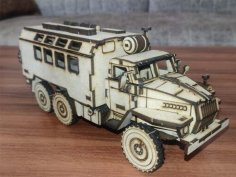 Laser Cut 3D Puzzle Military Truck Model Vector File