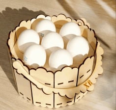 Laser Cut 3D Puzzle Wooden Egg Box CDR File