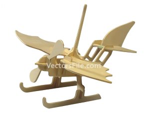 Laser Cut 3D Wooden Aircraft Model Puzzle Airplane Toy Kit