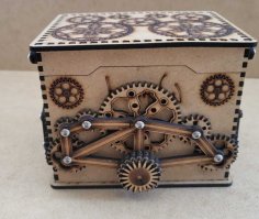 Laser Cut 3D Wooden Gear Box CDR File